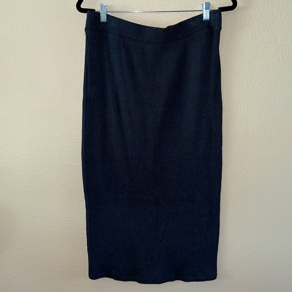 Rib Knit Midi Skirt